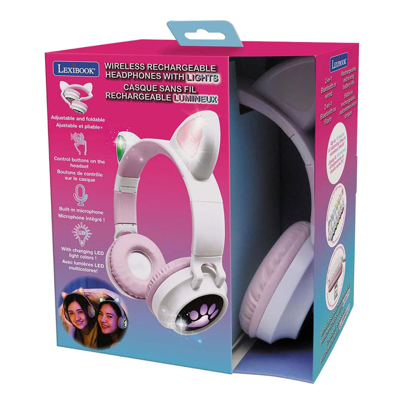 Load image into Gallery viewer, 2-in-1 bluetooth koptelefoon met licht kattenoren