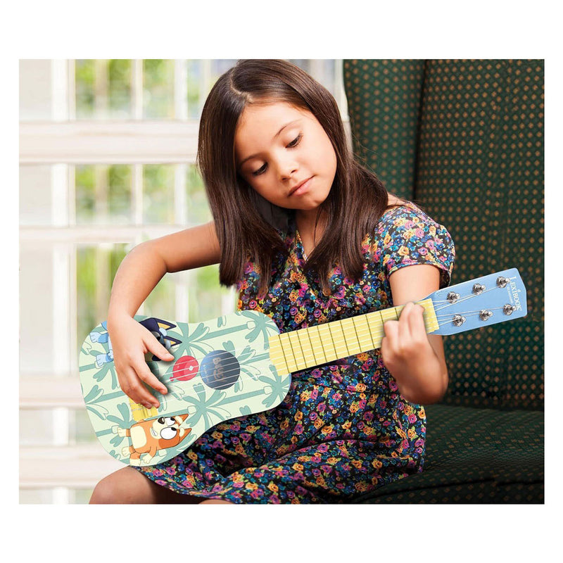 Afbeelding laden in galerijviewer, Lexibook mijn eerste houten gitaar bluey – 21 53 cm