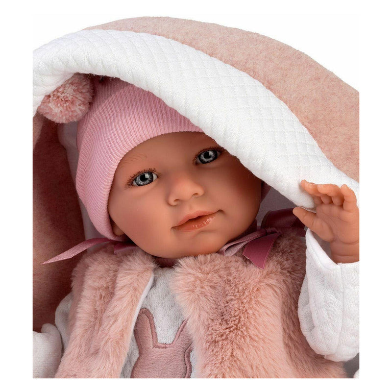 Load image into Gallery viewer, Mimi soft body babypop met reiswieg en speen - 42 cm