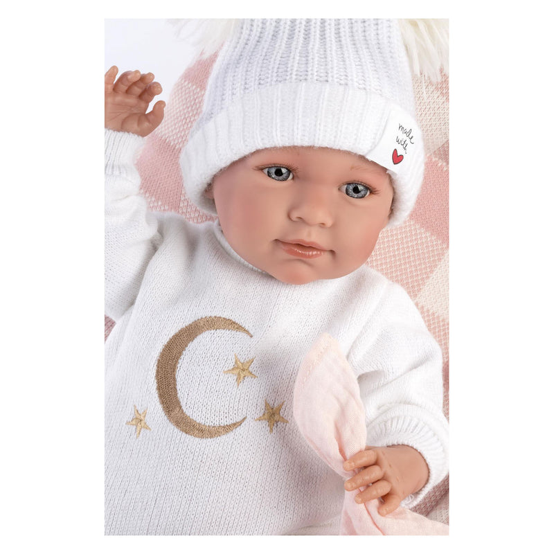 Load image into Gallery viewer, Mimi soft body babypop met geluid 42 cm maan