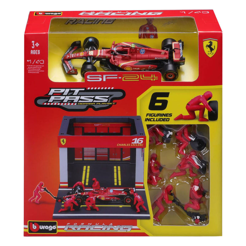 Load image into Gallery viewer, Rc burago ferrari pit pass met charles lecle - 1:43