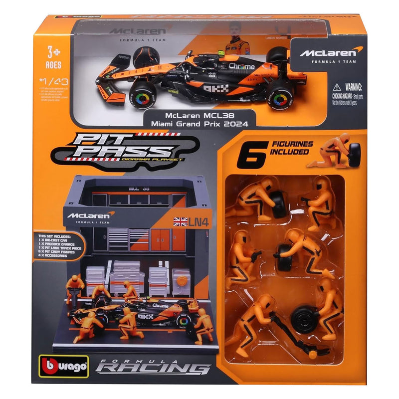 Load image into Gallery viewer, Burago mclaren pit pass met lando norris - 1:43