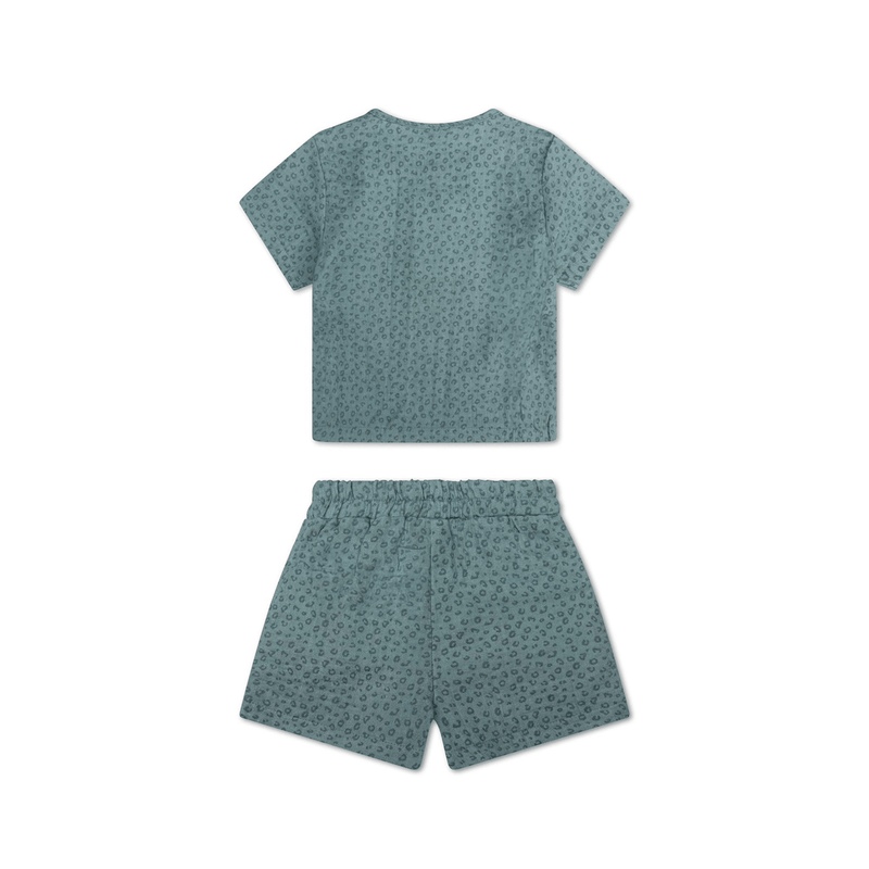 Afbeelding laden in galerijviewer, Leopard | groen jongens set strand – muslin