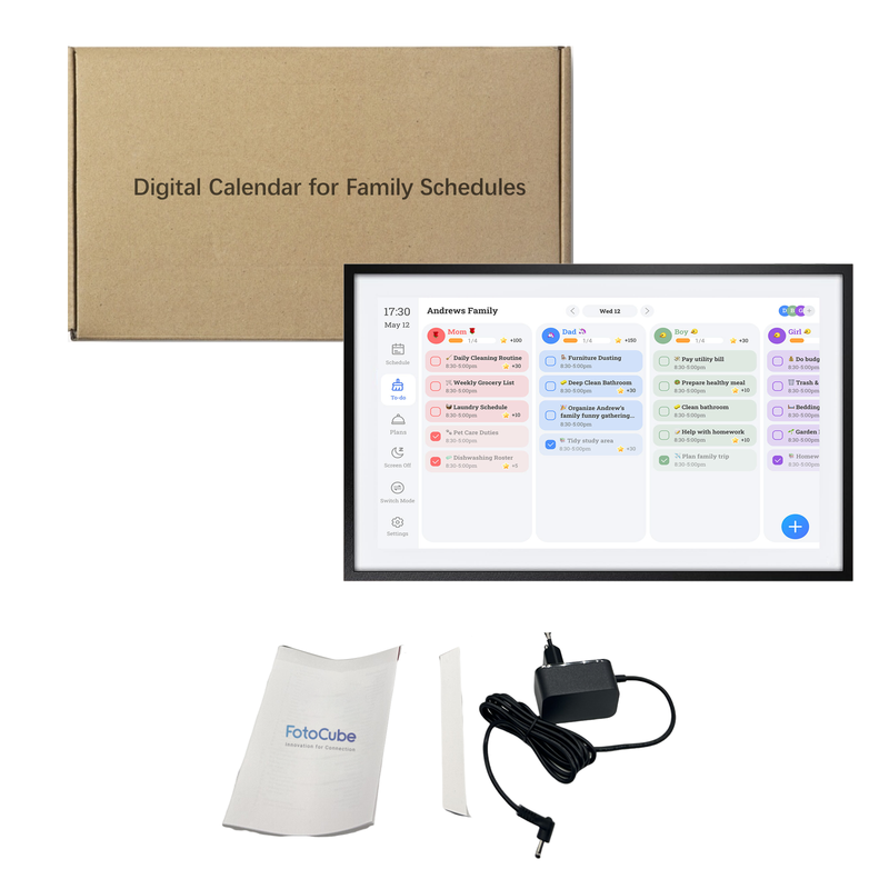 Afbeelding laden in galerijviewer, Benel fotocube 3-in-1 digitale fotolijst met kalender pw156-ca zwart 15.6 inch