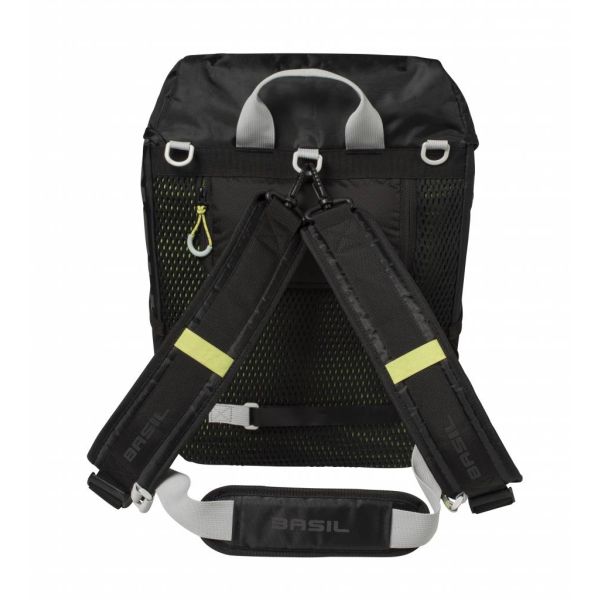 Load image into Gallery viewer, Basil Miles Daypack - sportieve fietstas - unisex - zwart lime