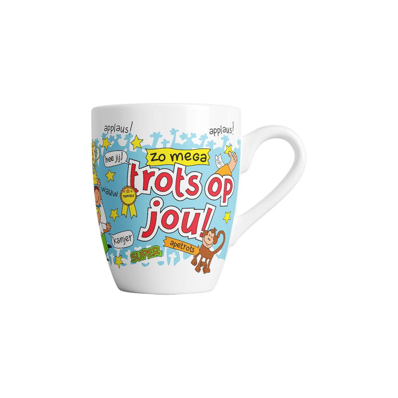 Afbeelding laden in galerijviewer, Paperdreams cartoonmok - trots op jou - keramiek 440ml