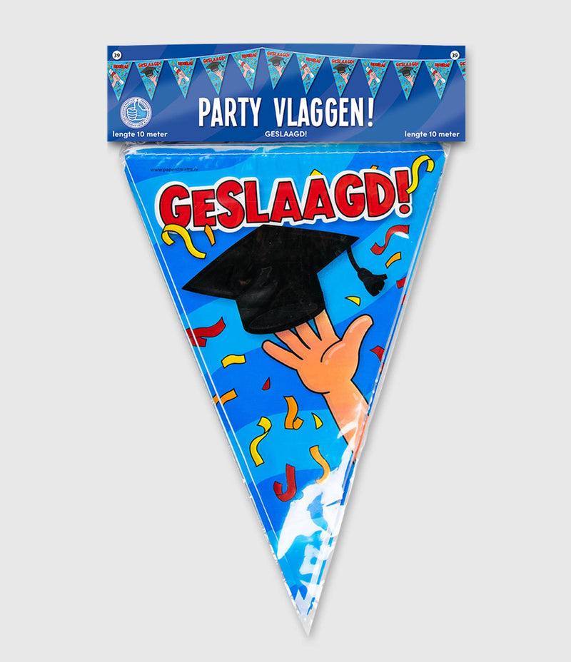 Afbeelding laden in galerijviewer, Paperdreams party vlag - geslaagd school cartoon