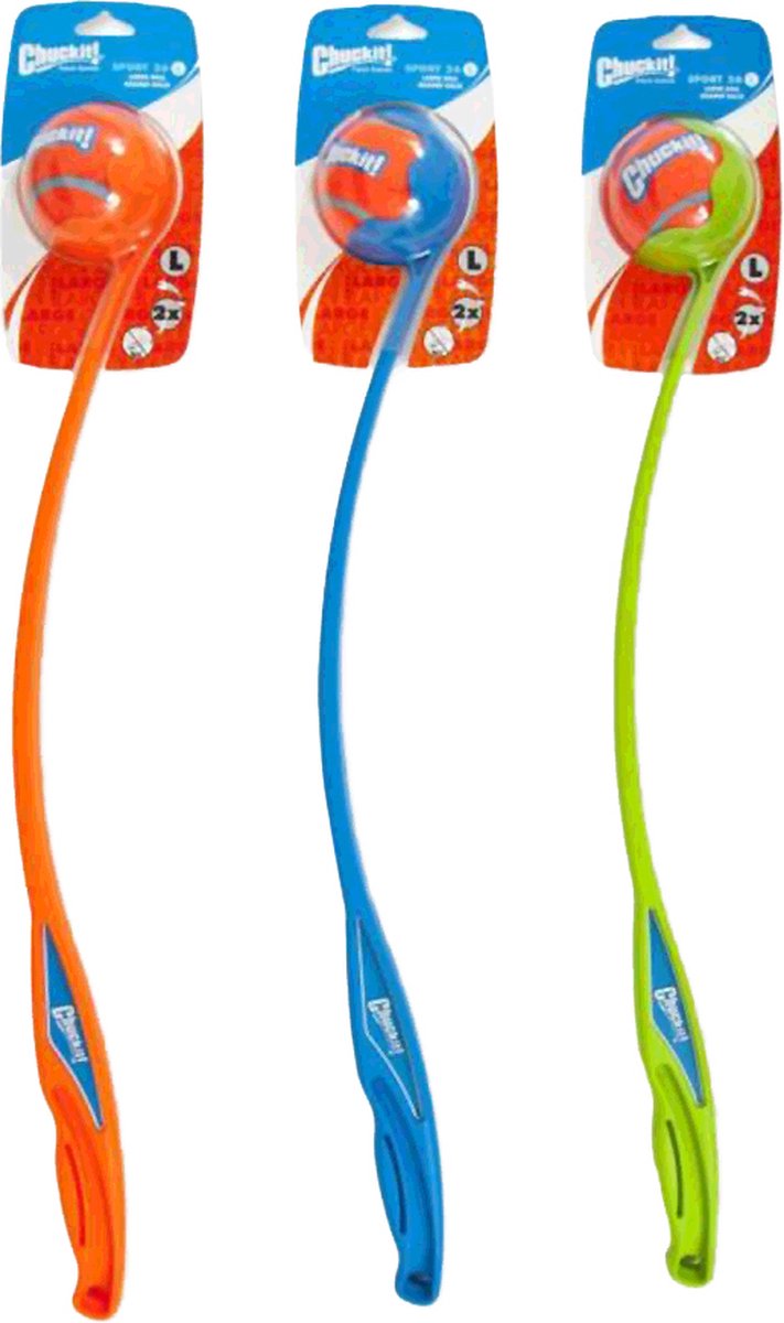 Load image into Gallery viewer, Chuckit! sport ball launcher - 66 cm - werpstok - ballenwerper - hondenspeelgoed - incl. tennisbal large - ø 7 cm - kunststof - assorti