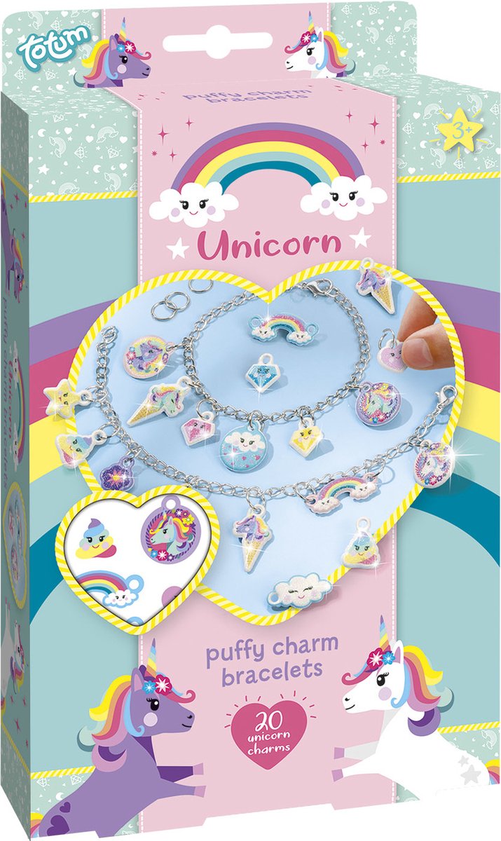 Afbeelding laden in galerijviewer, Totum eenhoorn - puffy bedelarmbandjes