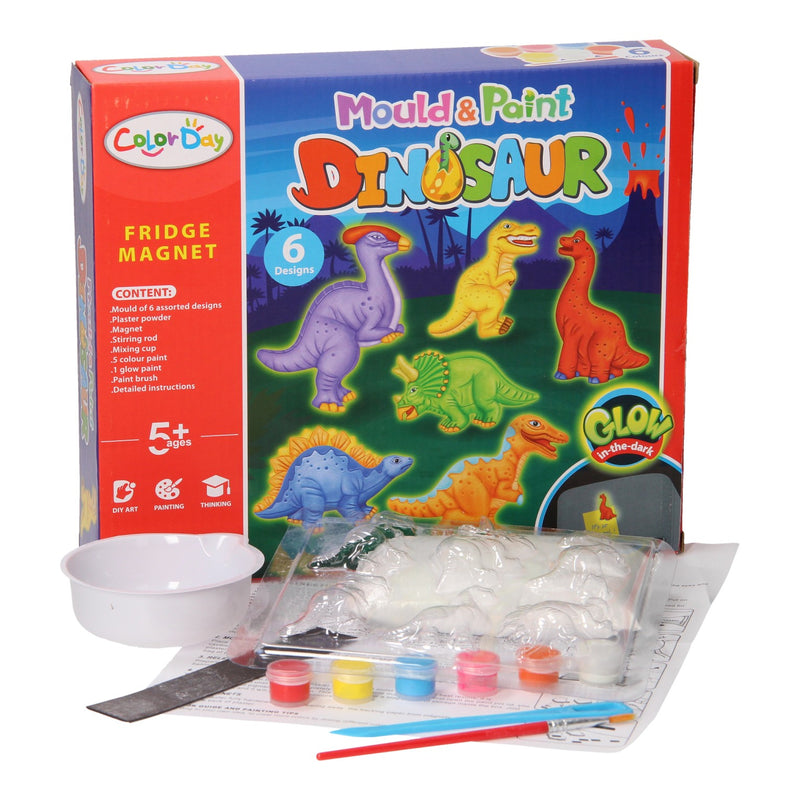 Load image into Gallery viewer, Gips gieten glow in the dark magneten - dino's