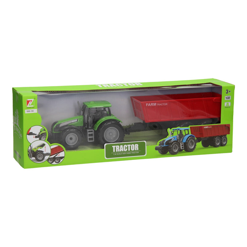 Load image into Gallery viewer, Tractor met Aanhanger 1:32