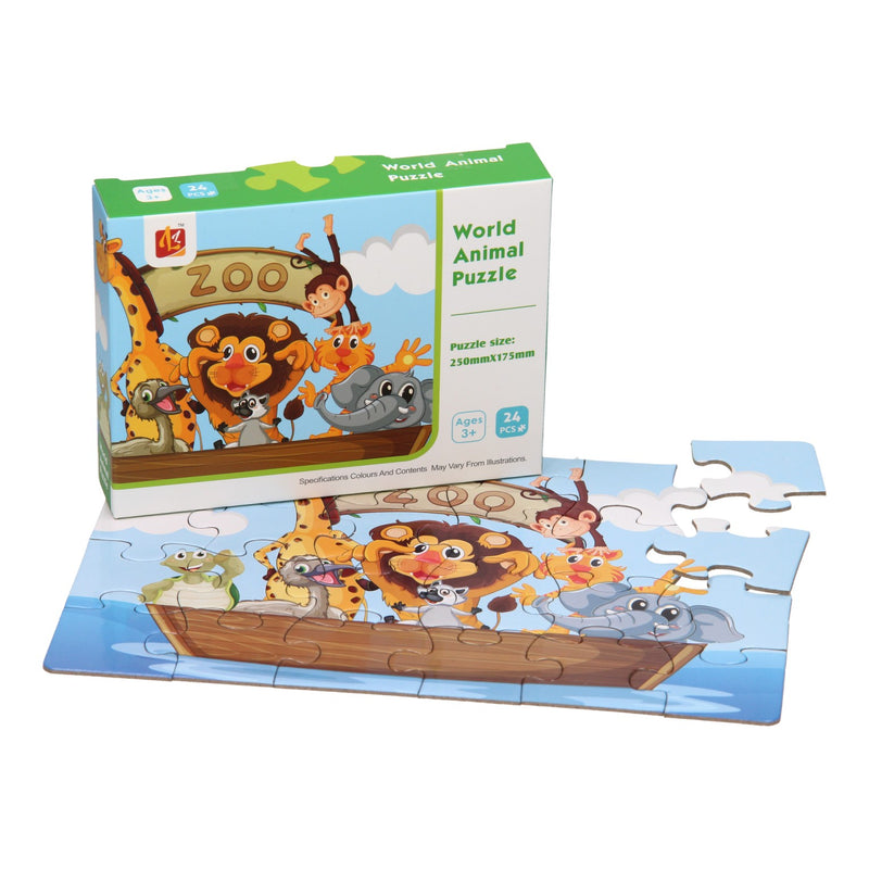 Load image into Gallery viewer, Lobbes puzzel dierentuin, 24st.