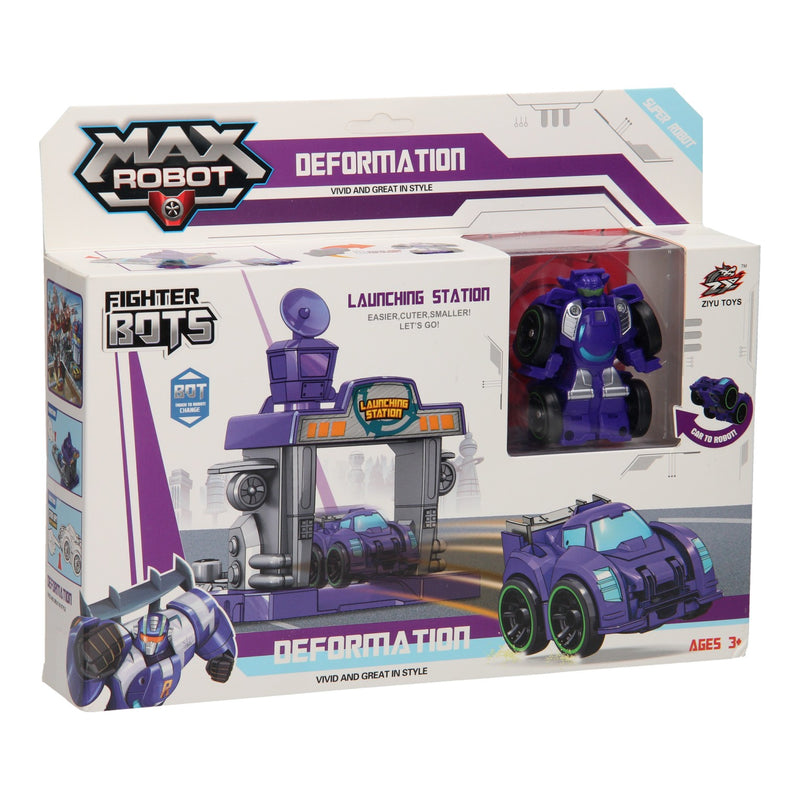 Load image into Gallery viewer, Max robot Max Robot Transformeerset Lanceerbaan Paars