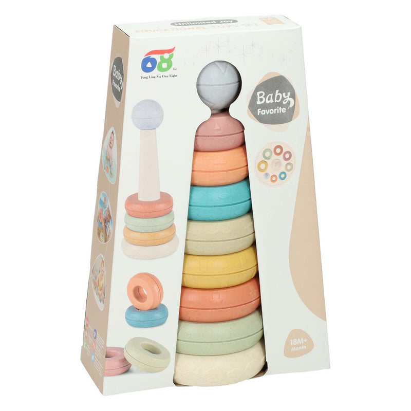 Load image into Gallery viewer, Lobbes speelgoed bv baby stapeltoren pastel