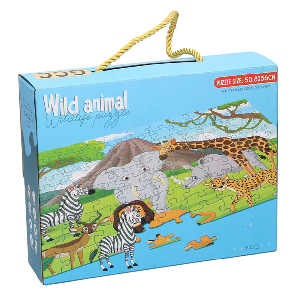 Afbeelding laden in galerijviewer, Vloerpuzzel wilde dieren, 100st.