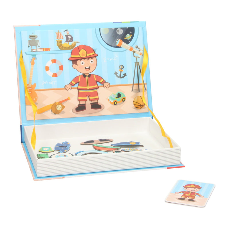 Load image into Gallery viewer, Lobbes speelgoed bv magnetisch boek - outfits jongen, 59dlg.