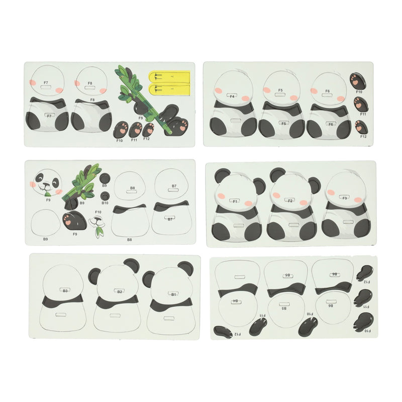 Afbeelding laden in galerijviewer, Diy 3d model puzzel - panda