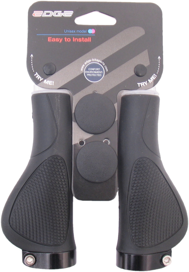 Load image into Gallery viewer, Edge Ergo City Plus 132mm Rubberen Fiets Handvatten (Zwart)