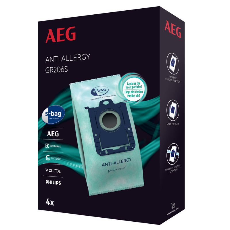 Afbeelding laden in galerijviewer, Aeg aeg gr206s s-bag anti-allergie stofzuigerzakken 4 stuks