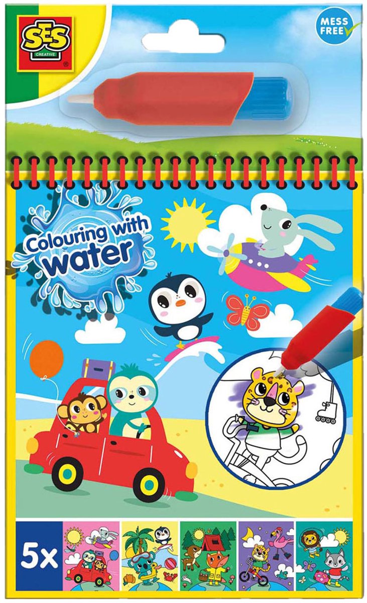 Load image into Gallery viewer, Ses kleuren met water kleurboek - op reis