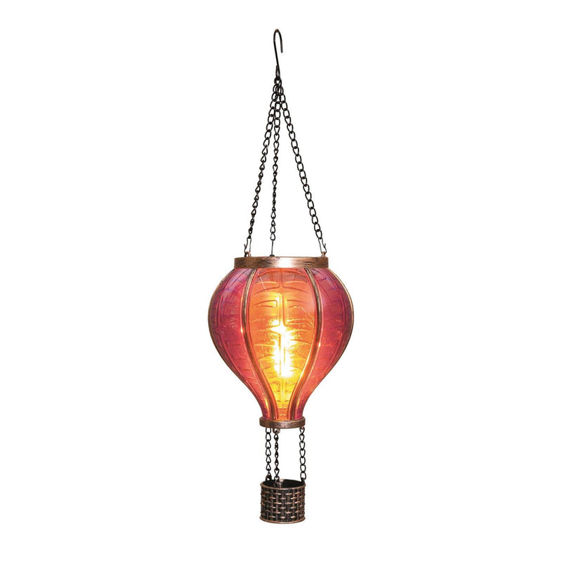 Afbeelding laden in galerijviewer, Anna's collection solar luchtballon met vlameffect roze 12led 11x36cm
