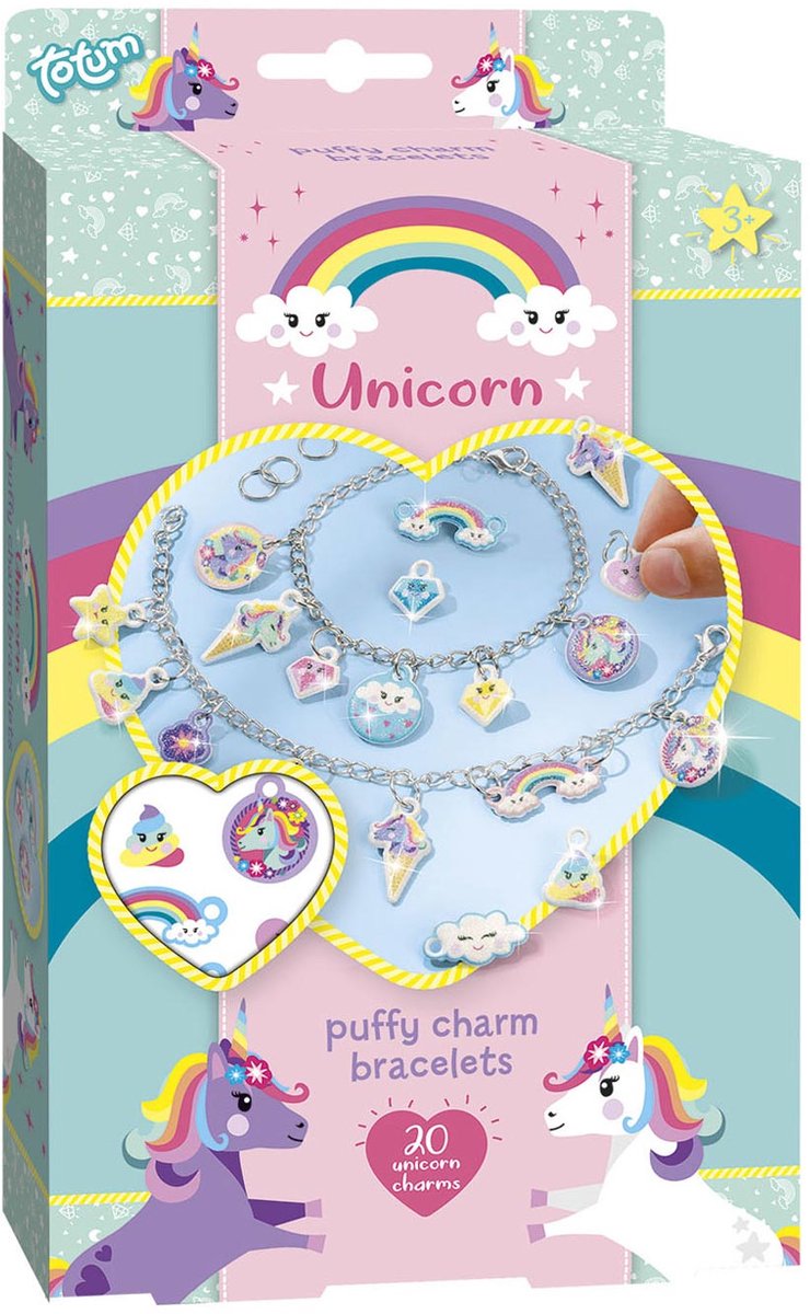 Load image into Gallery viewer, Totum eenhoorn - puffy bedelarmbandjes