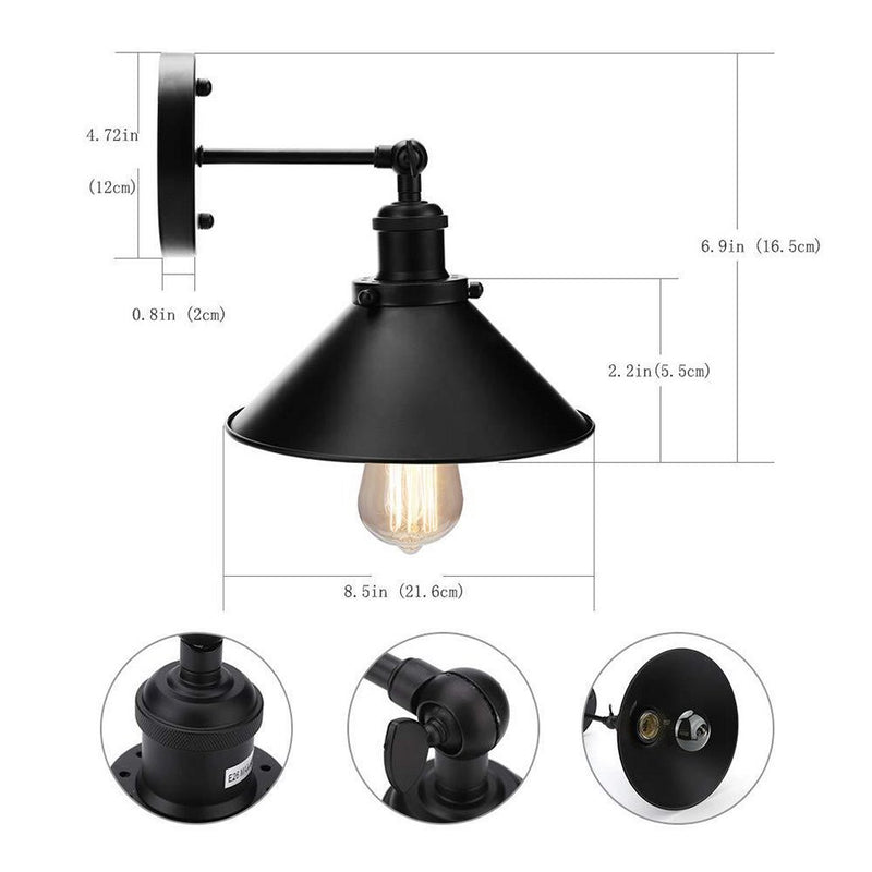 Afbeelding laden in galerijviewer, Homestyle pro mk023-b industri euml;le wandlamp 22 cm zwart metaal