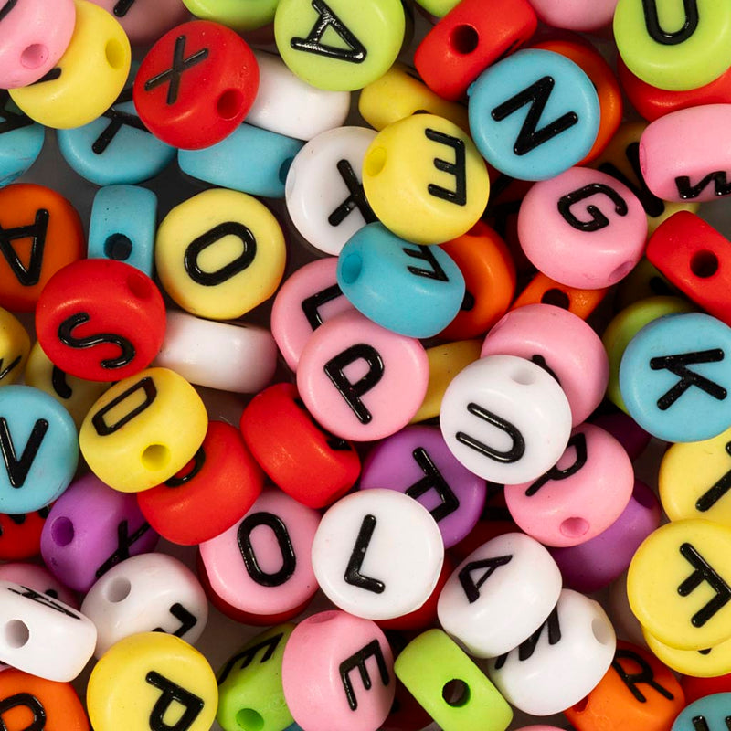 Load image into Gallery viewer, Creativ company https: www.cchobby.nl ronde-letterkralen-d-7-mm-gatgrootte-1-2-mm-ca-200-stuk-diverse-kleuren-25-gr-1-doos