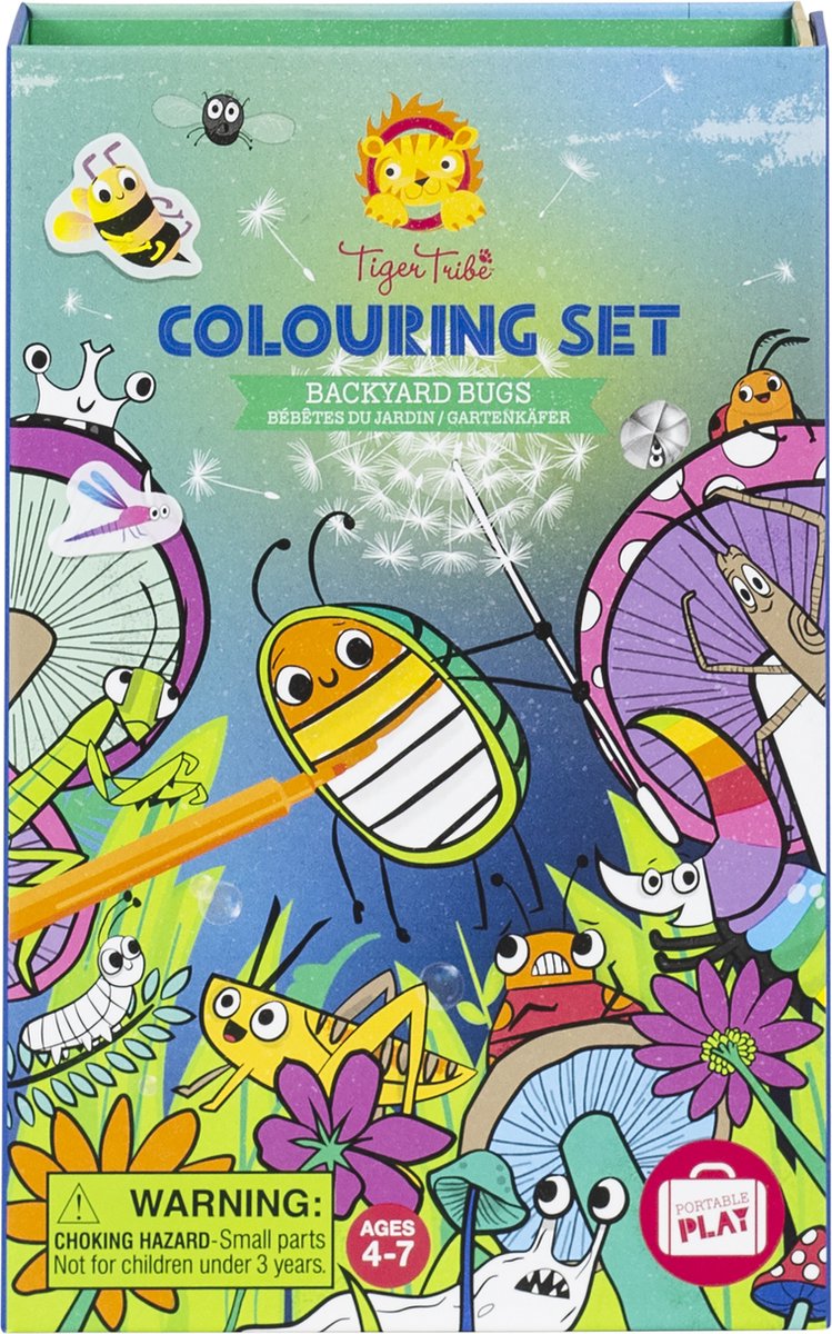 Load image into Gallery viewer, Tiger tribe kleurset tuinbeestjes kleurplezier voor kinderen - creatieve set.