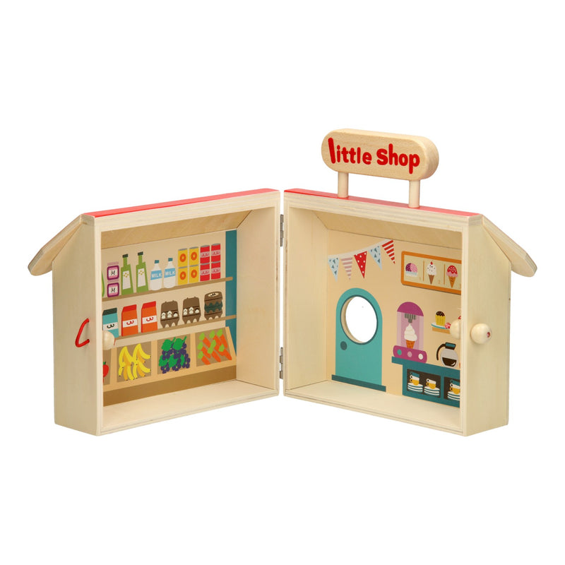 Load image into Gallery viewer, Draagbare Supermarkt Speelset Hout