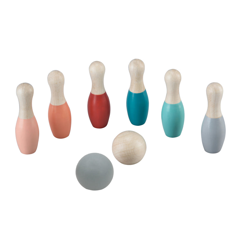 Afbeelding laden in galerijviewer, Houten kinder bowlingset - pastel
