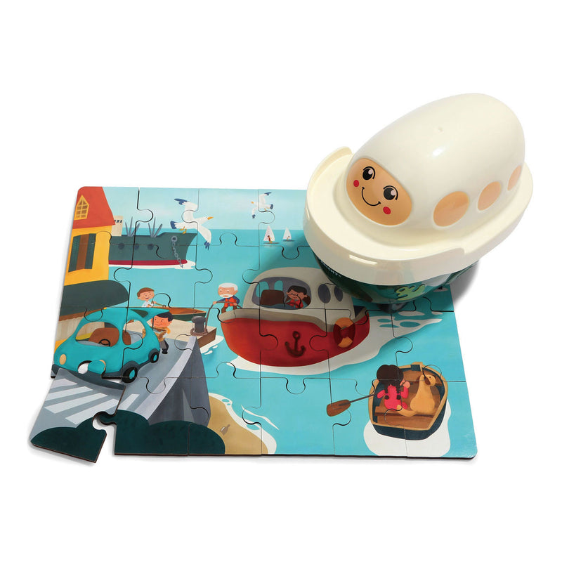 Load image into Gallery viewer, Topbright houten legpuzzel haven met stoomboot, 24st.