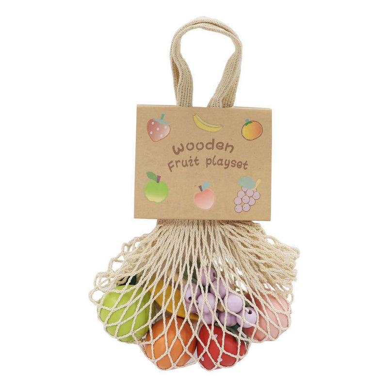 Afbeelding laden in galerijviewer, Lobbes houten fruit in katoenen netje, 6st