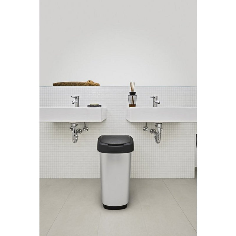 Load image into Gallery viewer, Rotho twist afvalbak 25l zilver metallic