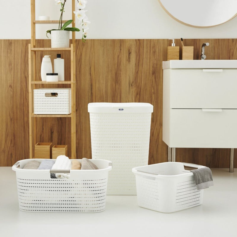 Load image into Gallery viewer, Rotho country wasverzamelaar 55l wit