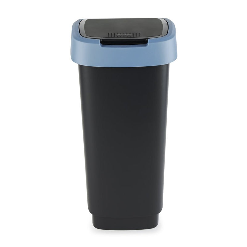 Load image into Gallery viewer, Rotho twist afvalbak met swingdesksel 25l - zwart blauw - bpa-vrij - incl 6 sticker voor diverse afvalstromen