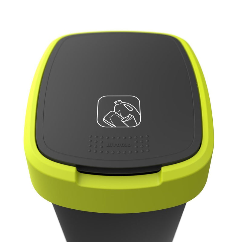 Load image into Gallery viewer, Rotho twist afvalbak 25l lime antraciet