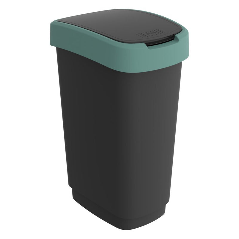Load image into Gallery viewer, Rotho twist afvalbak 50l mistletoe groen antraciet