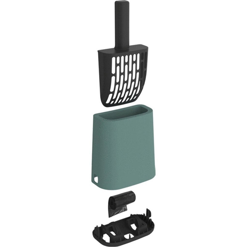Load image into Gallery viewer, Rotho mypet cleaning set 16.2x9.1x29 cm - kattenbak - groen antraciet