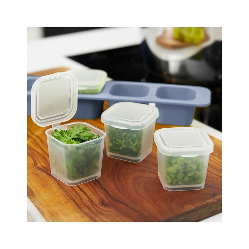 Load image into Gallery viewer, Rotho mini diepvriesdoosjes 4x0.05l horizon blauw transparant