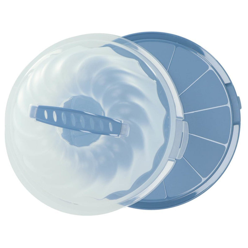 Load image into Gallery viewer, Rotho gugelhupf fresh cakedoos tulband horizon blauw transparant