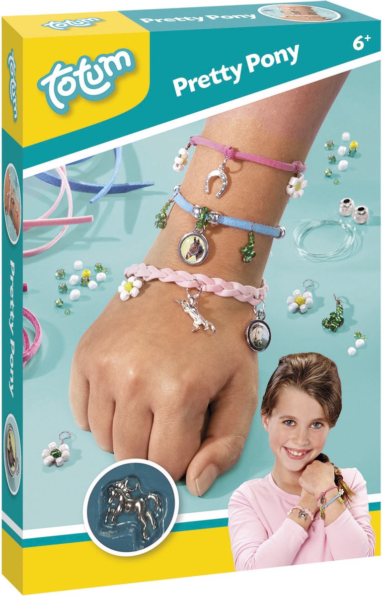 Load image into Gallery viewer, Totum pretty pony - knutselset paarden sieraden maken - bedel armbandjes maken met hoefijzer en paardenbedels - creatief speelgoed meisjes knutselset - cadeautip