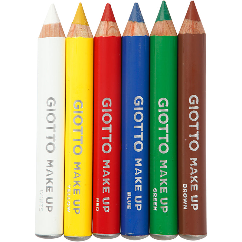 Load image into Gallery viewer, Https: www.cchobby.nl schmink-potloden-l-9-cm-standaardkleuren-6-stuk-1-doos