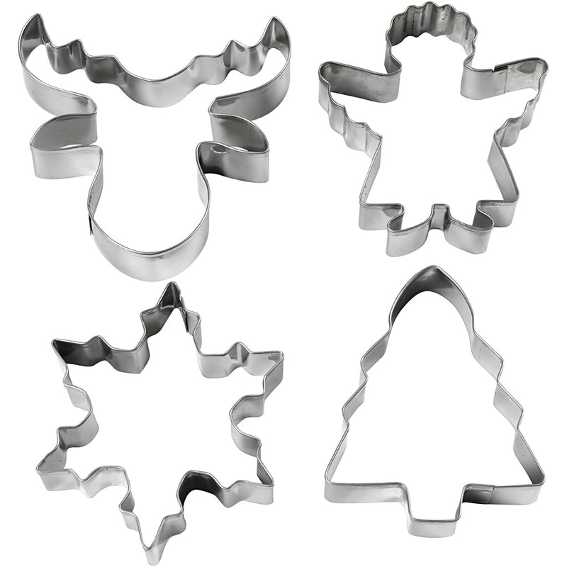 Load image into Gallery viewer, Creativ company https: www.cchobby.nl uitsteekvormen-kerstboom-engel-rendier-sneeuwvlok-h-8-cm-4-stuk-1-doos