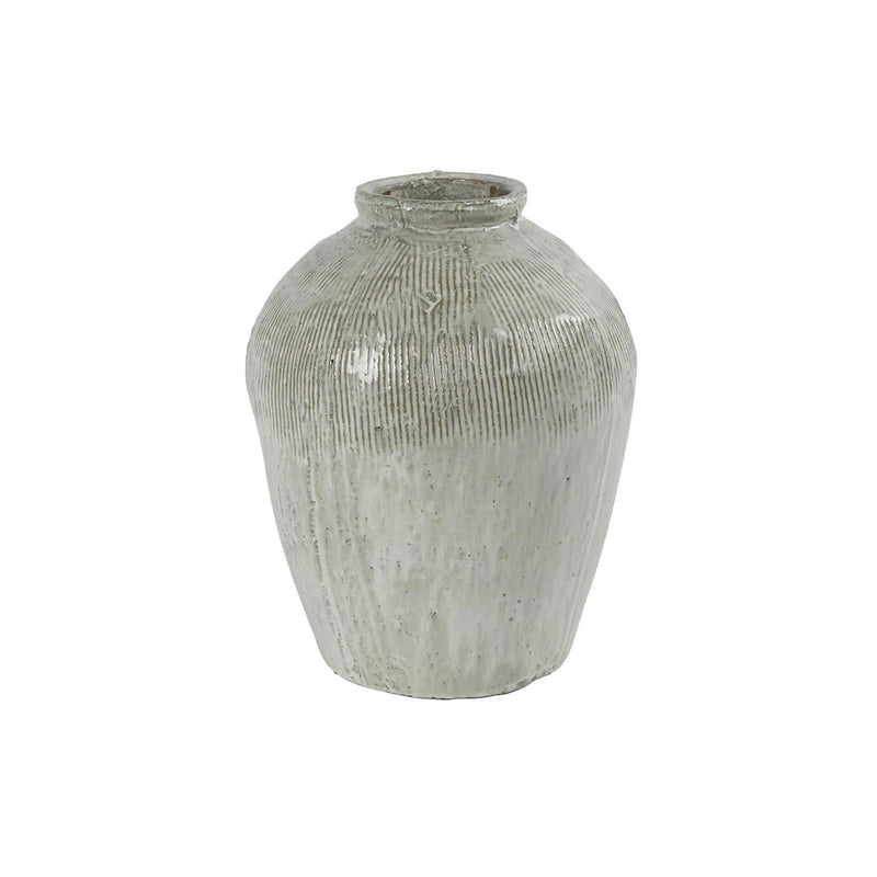 Load image into Gallery viewer, Countryfield vaas gayle aardewerk wit groen 23,5xh30,5cm