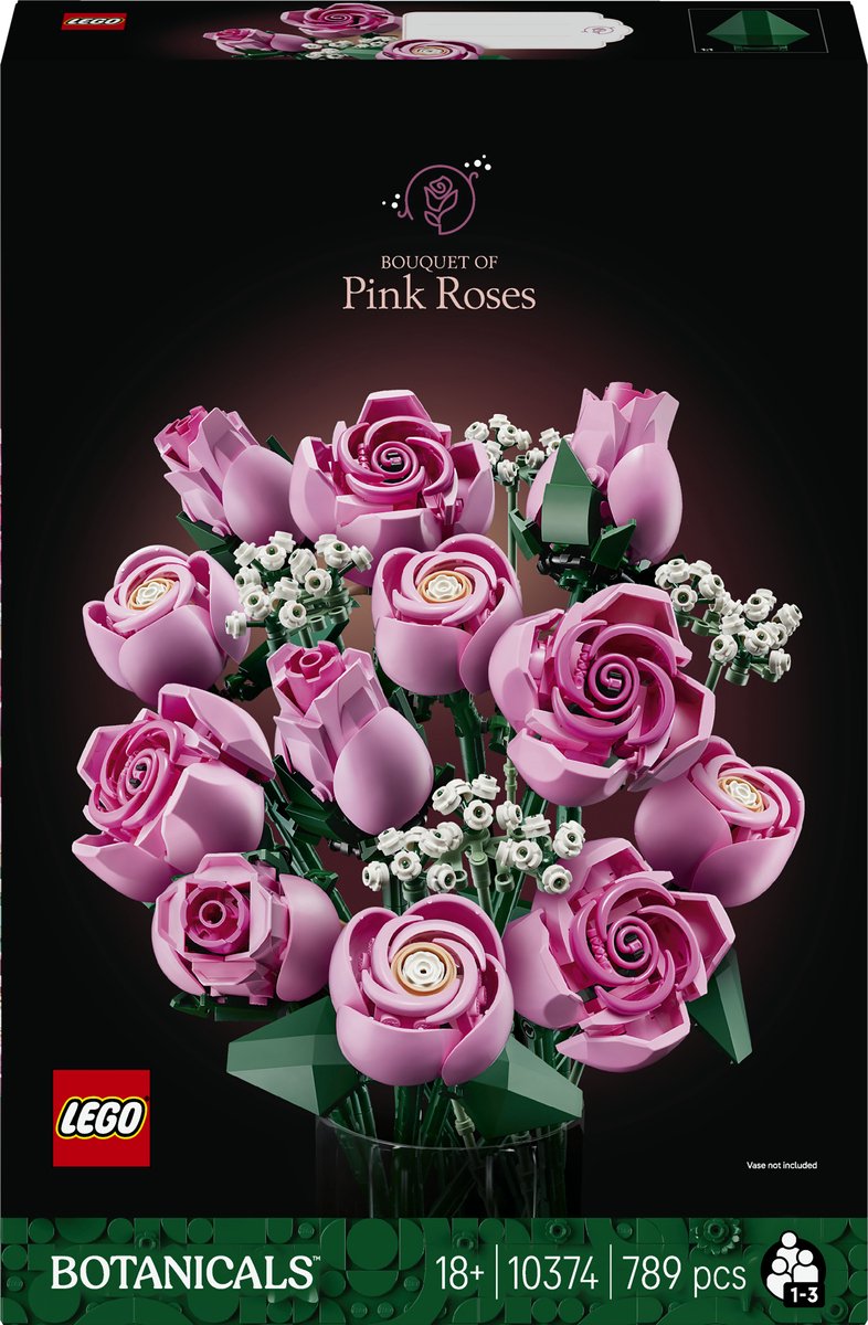 Afbeelding laden in galerijviewer, Lego botanicals roze rozenboeket - 10374
