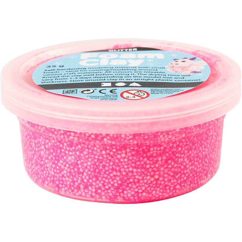 Load image into Gallery viewer, Creativ company https: www.cchobby.nl foam-clayr-glitter-roze-35-gr-1-doosje