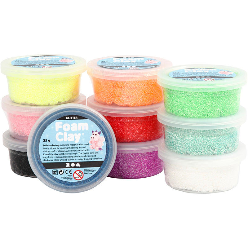 Load image into Gallery viewer, Foam clay https: www.cchobby.nl foam-clayr-glitter-diverse-kleuren-10x35-gr-1-doos
