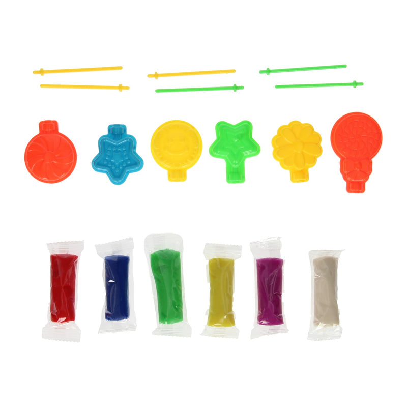 Afbeelding laden in galerijviewer, Kleiset in opbergbox lolly's maken - 6 kleuren klei