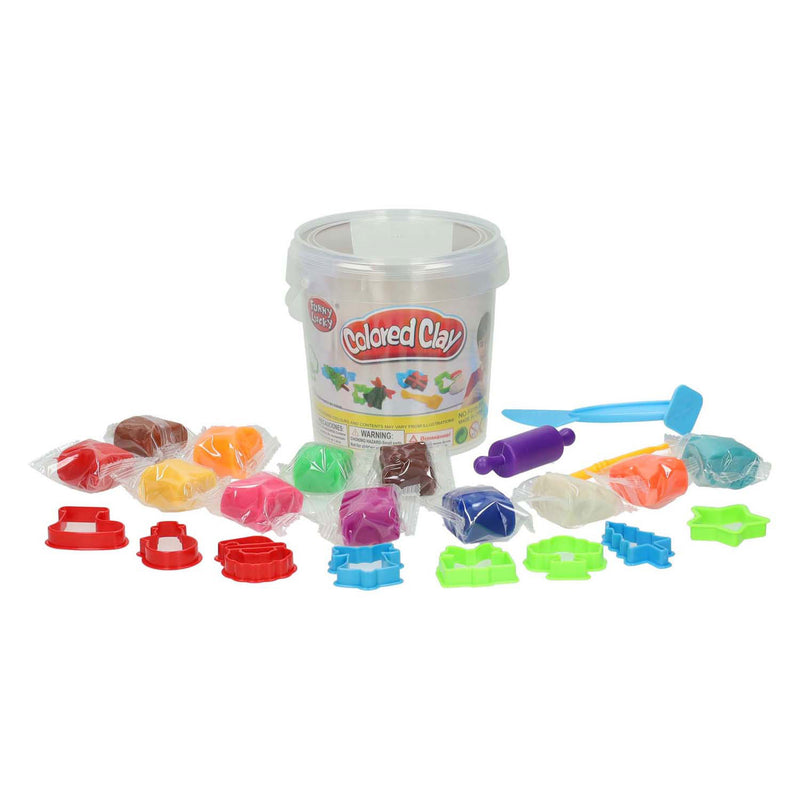 Load image into Gallery viewer, Kleiset in opbergbox uitsteekvormen kerst - 12 kleuren klei